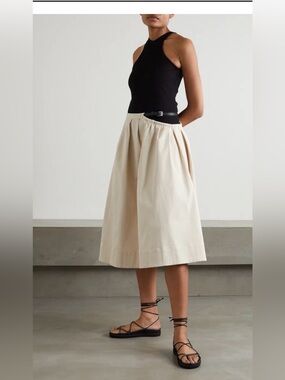 BNWT Tibi cream skirt with leather belt